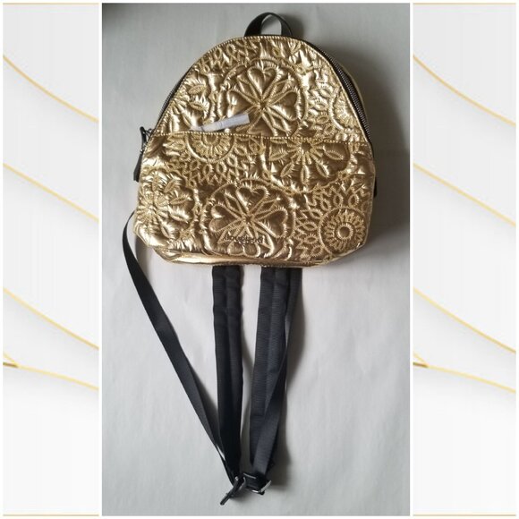 Desigual Gold Floral Backpack - Picture 2 of 16